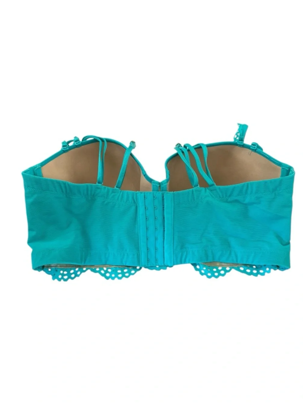 Cacique Lightly Lined Multi Way Strapless Lace Sexy Bra 44D NEW NWT Turquoise - Picture 2 of 6